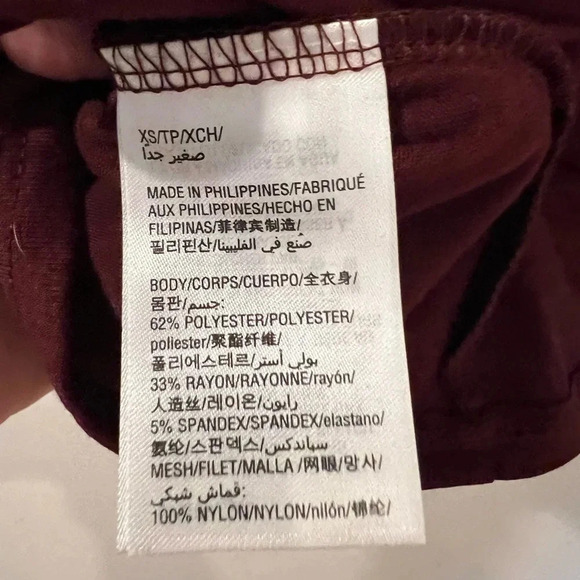 Maison Jules Women’s Top Swiss Dot Short- Sleeve Burgundy XS - Picture 6 of 8